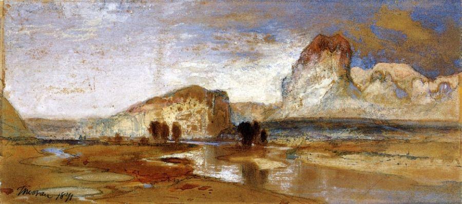 Thomas Moran First Sketch Made in the West at Green River, Wyoming
